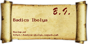 Badics Ibolya névjegykártya