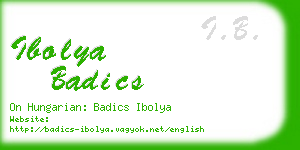 ibolya badics business card